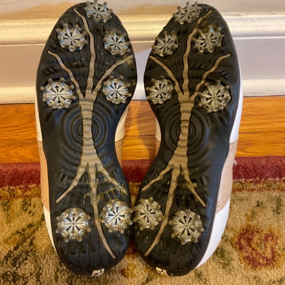 FootJoy Golf Shoe Cleats - Women Sz 7.5 - Classic White Tan Summer Series - Picture 9 of 9